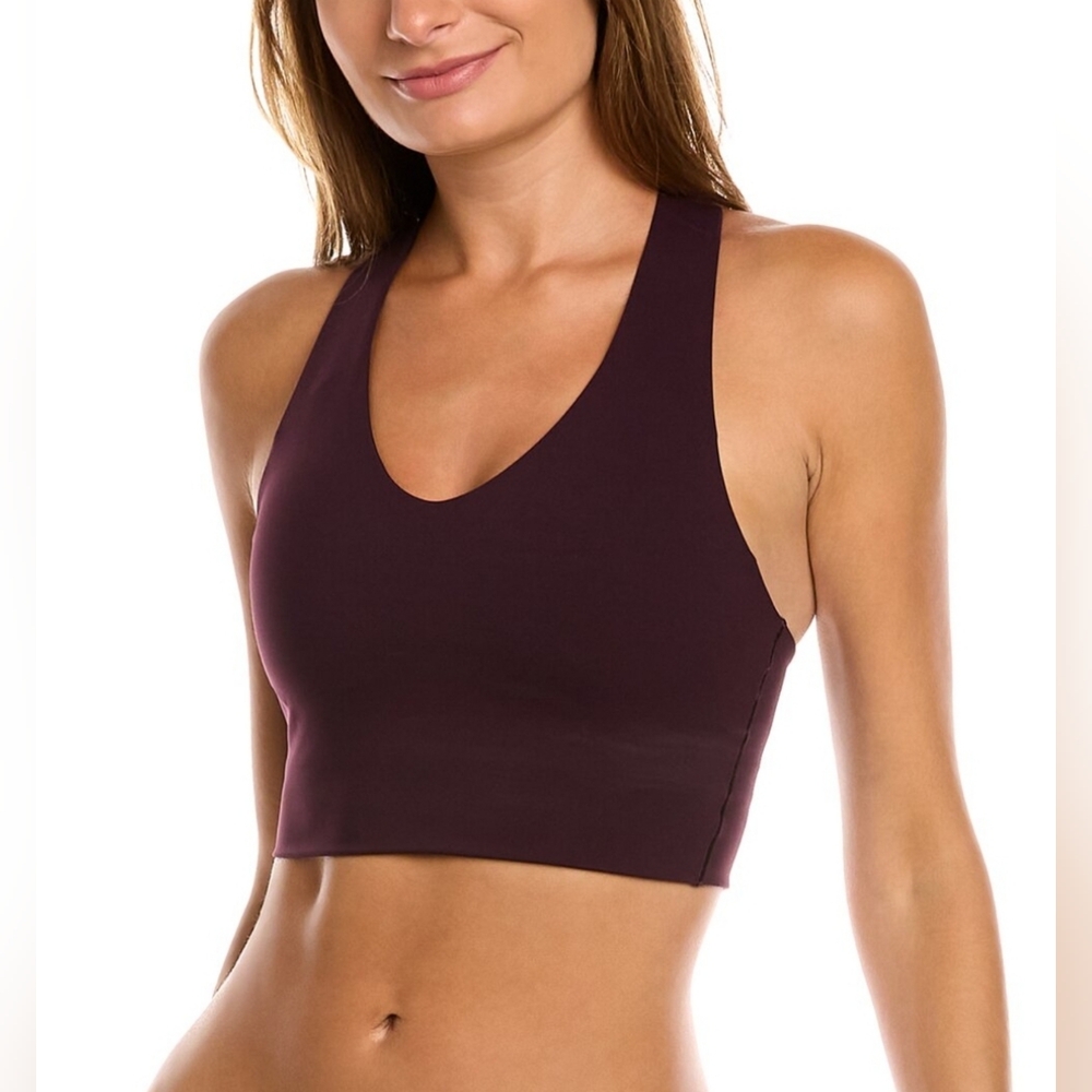 SPANX LONGLINE MEDIUM IMPACT SPORTS BRA in JAMMY PLUM/Medium Support Size XS/TP
